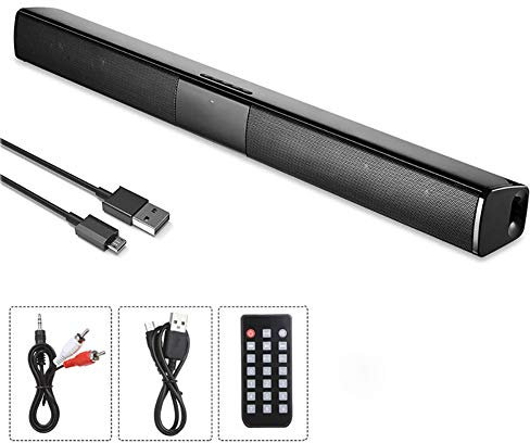 C- Barra Audio TV Da 20 W Soundbar Bluetooth Home Wireless Cablato E Wireless, Ingresso Di Connessione Aux RCA Cablato E Altoparlante Wireless Bluetooth Barra Audio per PC TV Theater Altoparlante
