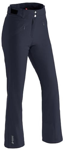 Maier Sports Allissia Slim, Enganliegende Damen Skihose, Wasserdichte Schneehose, Stretchmaterial und verstellbarer Bund, PFC-frei, mTHERM Wattierung & mTEX Wetterschutz, Blau, Gr. 42 (W33/L32)