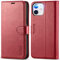 TUCCH Case for iPhone 12 Pro/iPhone 12 (6.1), Magnetic PU Leather Wallet Case with[RFID Blocking] Card Holders, Soft TPU, Shockproof Kickstand Flip Cover Compatible with iPhone 12 Pro/12, Dark Red