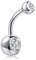 SILBERTALE Bauchnabelpiercing Silber 925 7.2mm 10mm 12mm Stablänge Zirkonia Banane Belly Button Pircing Bauchpiercing Bauchnabelringe