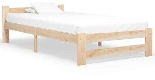 vidaXL Massivholzbett Bett Holzbett Bettgestell Bettrahmen Lattenrost Einzelbett Schlafzimmerbett Schlafzimmermöbel Kiefer 90x200cm