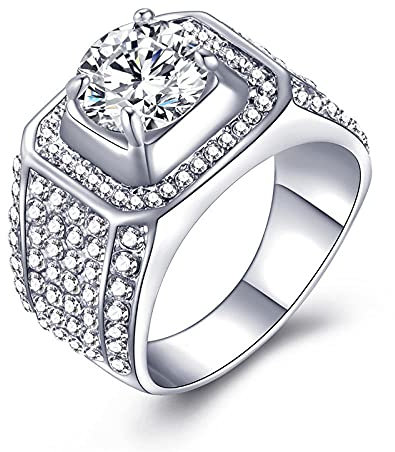 Ringe Anillo De Circonia Cúbica Para Mujer, Joyería De Boda, Compromiso, Corona De Cristal, Regalo De Fiesta, 7, Zink,