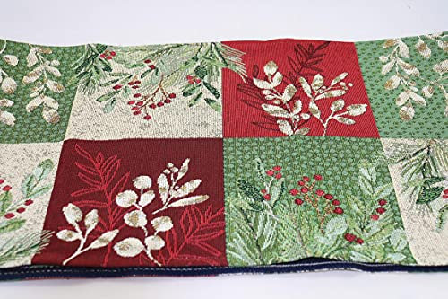 Sander Tischband Tischläufer Pine Patch Weihnachten Gobelin 15 x 96cm Artikel 97524 Fb. 40 rot grün weinrot