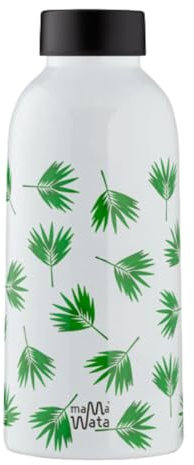 MamaWata - Borraccia Termica 470 ml in Acciaio Inox, Bottiglia Termica 24h Cold 12h Hot Ermetica, Borraccia Personalizzata Palm, Borracce Termiche Bambini Ragazzi Adulti BPA Plastic-Free 18,5H cm