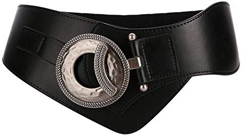 SYMOL Stretchgürtel Elastischer Gürtel Damen Taillengürtel Damen Breit 6mm Ledergürtel Große Taille 65cm-160cm Schwarz Rot Mode Frau Kleidgürtel Dehnbarergürtel.(Schwarz,70cm(Passt Taille 65cm-75cm))