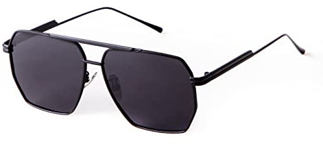 ADEWU Retro Polarisierte Sonnenbrille für Damen Herren Groß Quadratisch Vintage UV400 Klassische Metall Rahmen