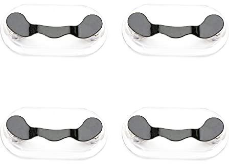4 pièces porte-lunettes magnétique en acier inoxydable Mini porte-lunettes de soleil 12 couleurs porte-badge d'identification en forme de chauve-souris (noir)