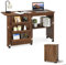 LIFEZEAL Nähmaschinenschrank klappbar, Nähschrank 2 in 1, Schreibtisch Holz mit Haken, Ablage & Rollen, Mobiler Nähtisch Nähmöbel für Zuhause & Büro (Braun, 117 x 40 x 77cm)