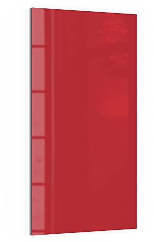 DEQORI Glas-Magnettafel | 50x100 cm groß | Unifarben - Rot | Memo-Board aus Glas | Magnetboard inkl. Magnete, Stift & Tuch für Küche & Büro | Tafel magnetisch & beschreibbar