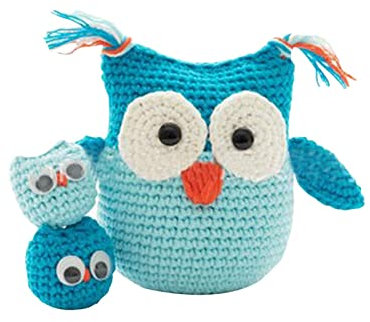 Pomrone Häkeln Sie Strickpaket | Kleine Eule Handhäkeln Anfänger Kit - Niedliches Cartoon-Tier-Häkelset mit Anleitung, einfaches Lernen, Strickset, DIY-Geschenk