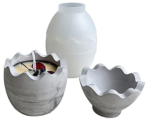 Moules en résine pour plateau à faire soi-même, Moules silicone resine epoxy avec couvercle, Moule en résine en forme d'œuf pour le bricolage de bouteilles de stockage, créateur de moule Jesmonite
