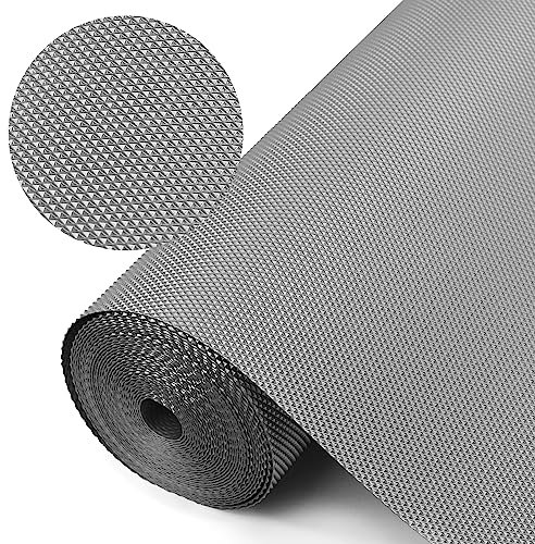 WochiTV Drawer Liners, EVA 30cmx300cm Waterproof Non Adhesive Shelf Liner Cabinets Cupboard Non-Slip Liner Refrigerator Mats for Kitchen Cabinet, Cupboard, Shoe Rack, Closet, Cupboard, Grey