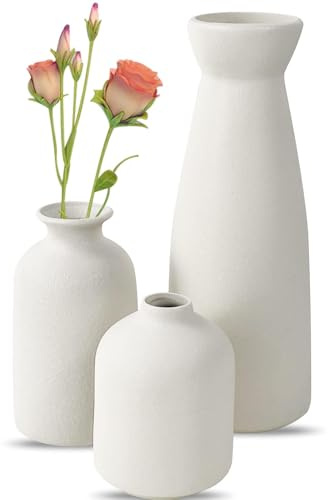 SLAKOZYT Jarrones Decorativos Modernos, Conjunto de Jarrones de Cerámica,Jarrones para Flores para Hierba de Pampas, Salón, Estantería, Mesa de Comedor, Estantería, Repisa de Chimenea, Entrada