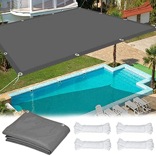 Vela Ombreggiante Rettangolare 5 x 6 m Poliestere Antistrappo, Anti UV 98% Tenda da Sole Privacy con Fune per Giardino, Patio, Pergola, Grigio Scuro