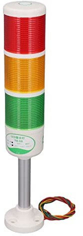 LED-Warnleuchte, DC 12 V 24 V, Säule, Industrielle Signalwarnleuchte mit Drehbarer Basis, 3 Schichten, Rot, Grün, Gelb, kein Blinken, LED-Signalturm-Stapelleuchten für CNC, (12V)