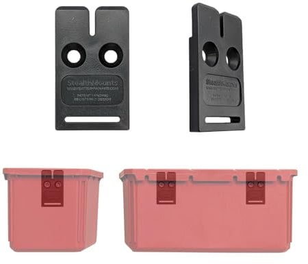 StealthMounts Bin Buddy Mount | 8 Pack Black Bin Mounts for Storage Bins | Packout, Ridgid AEG & Keter Bin Compatiable | Made in The UK
