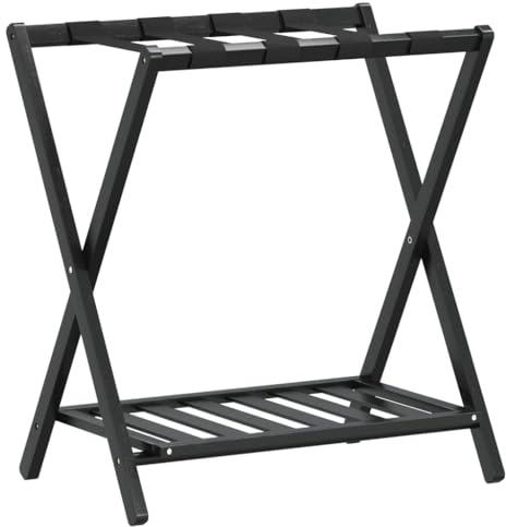 vidaXL Gepäckablage Schwarz 68x38x58 cm Bambus