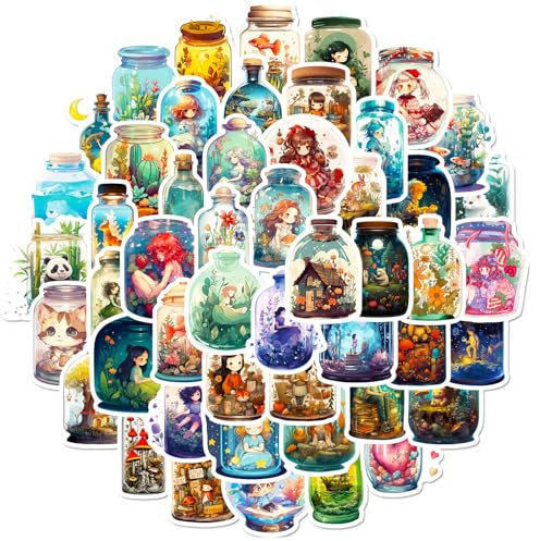 Welt der Flaschen Aufkleber für Laptop (50 PCS),Geschenk für Kinder Jugendliche Erwachsene Jungen,Flasche Stickers Wasserdicht Vinyl Aufkleber für Scrapbook,Skateboard,Auto,Gepäck