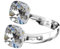 925 Sterling Silber Doppelt Kristall Ringe für Damen Verstellbarer mit Marken Kristalle - Glänzend Cubic Zirkonia Ring Fingerring Kommt in Schmuck Geschenk Box (Crystal)