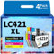 Emojink LC421 LC421XL Druckerpatronen für Brother LC-421XL VAL LC-421 Multipack Patronen für Brother DCP-J1050DW DCP-J1140DW MFC-J1010DW Drucker, 4Pack