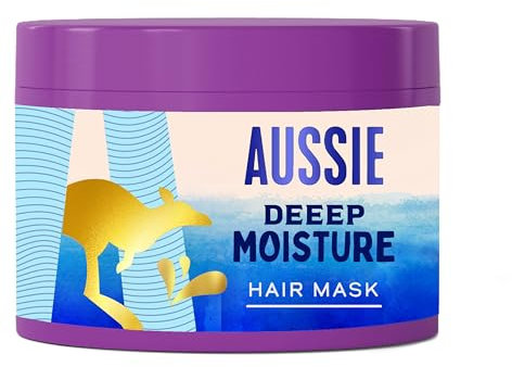 Aussie Deeep Moisture Hair Mask, Vegan Hair Treatment - For Very Dry, Thick and Curly Hair - With Avocado Oil, Jojoba Oil and Macadamia Nut Oil, 300ml