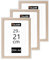 Walasis Lot de 3 cadres photo en bois - Format A4-21 x 29,7 cm - Naturel avec blanc A4