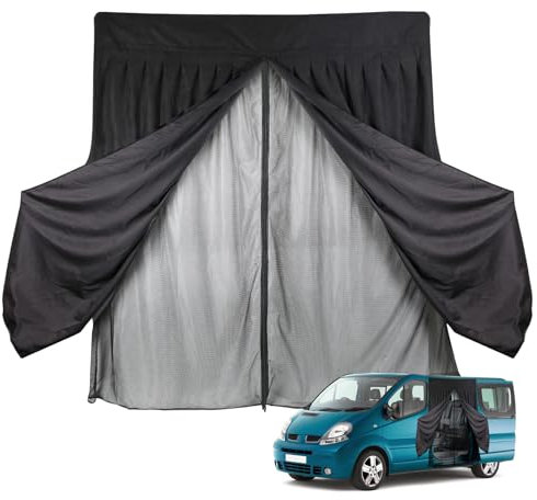 JinsenTGG Zanzariere Porta Laterale Porta Scorrevole Auto Compatibile con Renault Trafic, Zanzariera Auto, Rete per Insetti Magnetica a Doppio Strato per Campeggio All'aperto