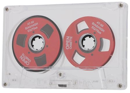 Blanko-Kassettenband von Rolle zu Rolle, Doppelseitiges Metall-Audiokassettenband mit Transparenter Box, 50 Minuten Aufnahmezeit, Ideal für Musikaufnahmen (-2214240058512)