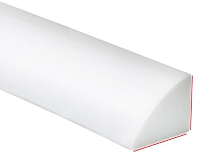 Duzzy Moulure quart de rond flexible de 400 cm, bande autocollante en caoutchouc de silicone pour mur, coin de sol, escalier et armoire - Blanc