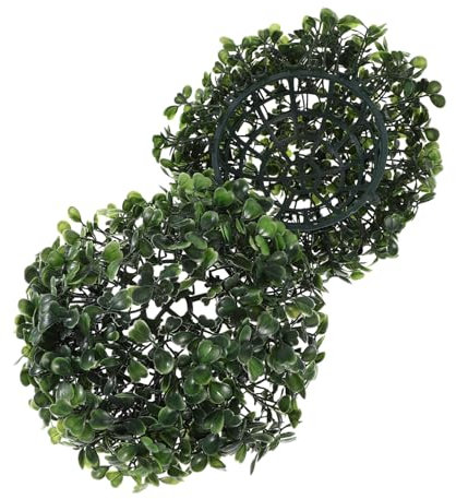 ULDIGI 2pcs Simulated Milano Ball DIY Wreath Ball Ornament Artificial Large Green Balls Hanging Baskets Artificial Flowers Simulation Grass Fake Plant Grass Topiary Ball Plastic Flower