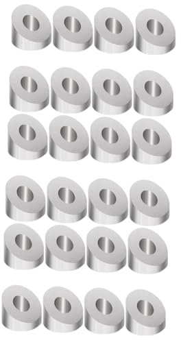 Gadpiparty 24 Pcs Wire Rope Connection End Wire Washer Deck Spacers Angle Washers Angle Beveled Washer Plaster Washers Stair Railing Wire Rope Washer Wire Angle Washer Cable Stainless Steel