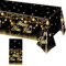 Tischdecke Silvester Deko 2025,Tischdeko Party Decoration 2025 New Year Eve Papiertischdecke Schwarz Gold Tischdecken Tisch Dekoration Plastik Tischfeuerwerk,für Neues Jahr Frohes Decorations Supplies