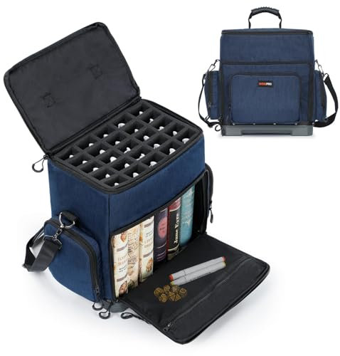 WISEPRO Tabletop Games RPG Shoulder Bag - Gaming Travel Bag with 2 Foam Storage Vault, Molded Base with Padded Shoulder Strap for Dice, Card Games, More - Board Game Carrier Protects Tabletop Games
