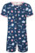 Landofgenie Herren Body Atmungsaktiver Baumwolle Bodysuit mit Reißverschlüsse, Kurzarm One-Piece Pyjama Meeresorganismus-Druck XL