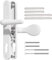 Bwintech UPVC White Door Handle 92mm 60mm Offset Lever Pad 211mm Fixings Sprung Patio Pair，243mm Plate Length Front Door Handles for UPVC Door