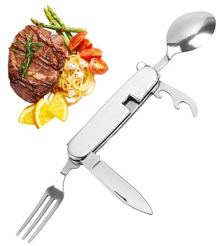 Equipo de camping Cubiertos de picnic versátiles Herramientas de comedor portátiles Equipo de camping portátil Kits de comida de senderismo Vajilla para actividades de plei