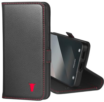 TORRO Hülle kompatibel mit Samsung Galaxy S25 5G 2025 – Premium Leder Hülle mit Standfunktion und Kartenfächern (Schwarz)