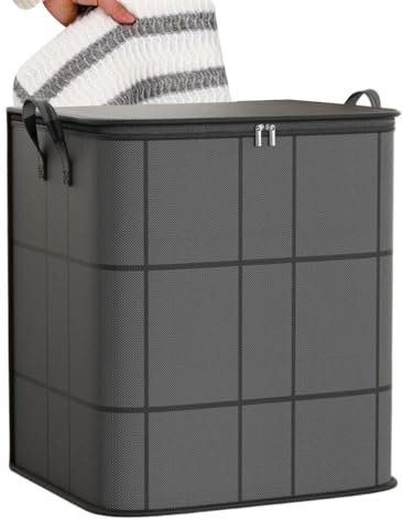 Decken-Aufbewahrungsbehälter – Bettdecken-Aufbewahrungstasche mit Griffen und Reißverschlüssen – wasserdichter Organizer für Bettdecke, Bettwäsche, Kissen