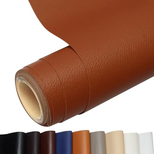 Kunstleder Selbstklebend, Leder Patch Selbstklebend, 60 * 300cm Leder Reparatur Patch PU Lederreparaturband für Sofas, Handtaschen, Jacken, Autositze, Möbel (Hellbraun)