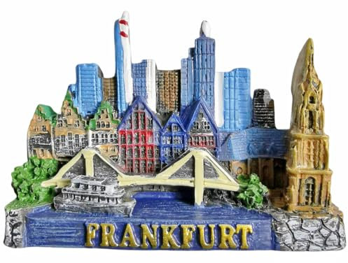 3D Frankfurt Deutschland Kühlschrankmagnet Tourist Souvenir Kühlschrank Deko Magnet Handgemalt Handwerk Kollektion