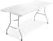 KEPLIN 6ft Folding Table with White Wood Slate Patterned Top, 180x70x74cm – Sturdy Metal Frame, Waterproof, Portable & Easy Assembly – Ideal for Parties, BBQs, Camping (Wood Slate)