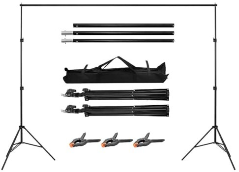 LN COZY CORNER Photography Backdrop Stand Kit 2x2m (6.5ft x 6.5ft) Adjustable & Portable Background Support System with Wrinkle-Resistant Polyester Backdrop | Ideal for Studio & Event Photography