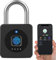 Vorhängeschloss Fingerabdruck, Dhiedas Bluetooth Schloss mit Fingerabdruck und APP, 43MM Vorhängeschloss Klein mit 6MM Dicker Schäkel für Fitnessstudio, Spind, Schule - Schwarz