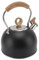 Estufa de Hervidor de Tetera, Hervidor té 2.5 Litros Whistling té con Ingeniería Estufa para Eléctrica, Gas, Cerámica Eléctrica, Inducción (BLACK)