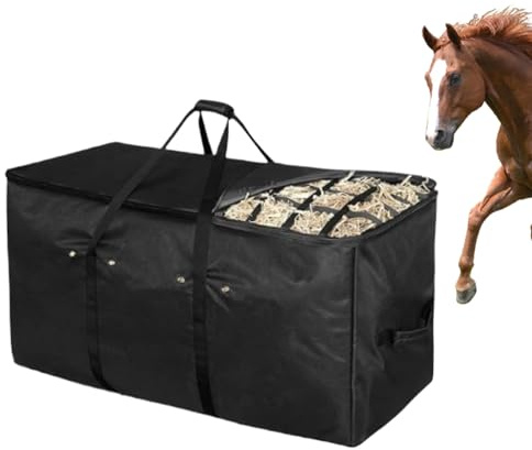 Generisch Heuballen Aufbewahrung Tasche, Große Aufbewahrungstaschen für Heuballen, Heubeutel für Pferder, Hay Bale Storage Bag, Slow Feed Top Design, Futterbeutel für Pferdeheu
