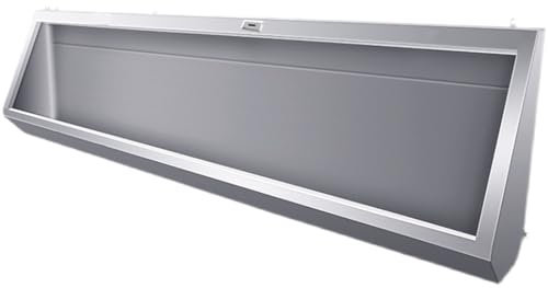 Wandmontiertes Herren-Spülurinal, Urinalrinne aus Edelstahl 304 mit Abflussrohr, 100 cm/150 cm großes kommerzielles Urinal, Urinal für Erwachsene, große Außentoilette, für Schulen/Baustellen/öffentl