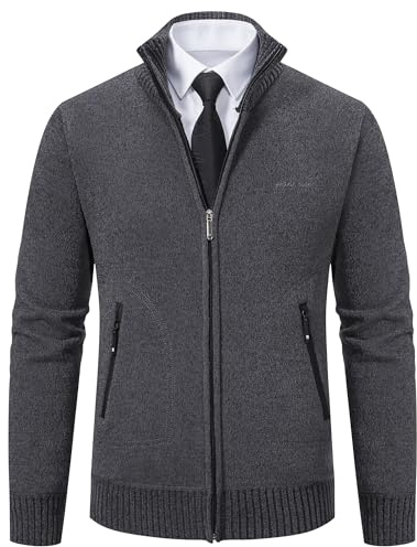 Shuanghao Herren Hoodie mit Kapuze Pullover Pulli Strick-Sweatshirt-Strickjacke-Cardigan, Freizeit-Winter-Kapuzen-Pulli-Strick-Jacke, Fleece-Innenseite Outdoor Herren Kapuzenjacke für Hoodie