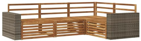 vidaXL Outdoor-Sofagarnitur 4 pcs Natur 255,5 x 176,5 x 73 cm, Patio Lounge, modernes Outdoor-Sofa, wetterbeständige Eckbank, robuster Gartenmöbel, Bequeme Terrassenbestuhlung