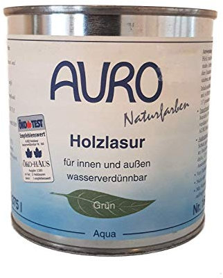AURO Holzlasur, Aqua - Grün - 0,375 Liter (0,375 Liter, grün)