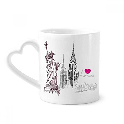 DIYthinker I Love New York Amérique du Pays Ville Tasse de café Poterie Tasse en céramique avec Un Cadeau poignée de Coeur 12oz Multicolor